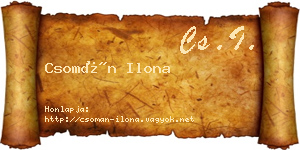 Csomán Ilona névjegykártya