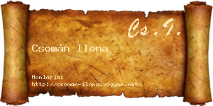 Csomán Ilona névjegykártya